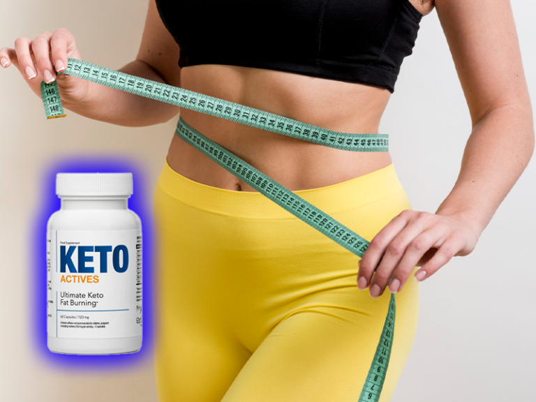 Keto Actives Bottle and Slim Woman