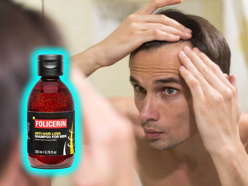 Folicerin Bottle Young Man Mirror